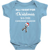 all i want for christmas is a cure carcinoid cancer Baby Bodysuit