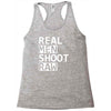 real men shoot raw funny photography Racerback Tank