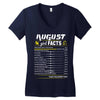 August Girl Facts Leo Women's V-Neck T-Shirt