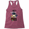 who loves pugs Racerback Tank
