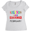 legends are born february Women's Triblend Scoop T-shirt