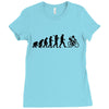 evolution of a cyclist mens black or blue cycling t shirt bike Ladies Fitted T-Shirt