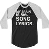my brain is 80% song lyrics 3/4 Sleeve Shirt