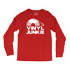 vinyl junkie white logo Long Sleeve Shirts