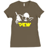 pew yoda wars funny Ladies Fitted T-Shirt