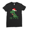 christmas dinosaur Ladies Fitted T-Shirt