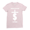 jesus saves i spend funny statement Ladies Fitted T-Shirt
