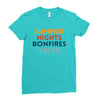 Summer Night Bonfires Beer Ladies Fitted T-Shirt