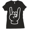 rock and roll throwing horns Ladies Fitted T-Shirt