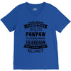 Super Cool Pawpaw Of A Freaking Awesome Grandson V-Neck Tee
