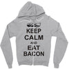 keep calm and eat bacon t shirt funny parody meat tee food pig hog bre Zipper Hoodie