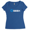 geek' (power on button) Women's Triblend Scoop T-shirt
