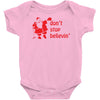 don't stop believin funny christmas Baby Onesie