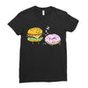 cheeseburger pranks doughnut Ladies Fitted T-Shirt