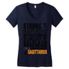Strong Independent Motivated Sagittarius Women's V-Neck T-Shirt