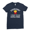 exercise vs extra fries Ladies Fitted T-Shirt