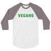 Vegans We're Not Crazy We're Just From The Future White 3/4 Sleeve Shirt