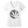 cannabis fingerprinting (black) Women's V-Neck T-Shirt
