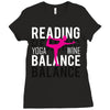 Reading Yoga Wine Balance Ladies Fitted T-Shirt