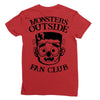 monsters outside fan club back Ladies Fitted T-Shirt