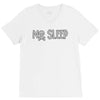 no sleep white V-Neck Tee