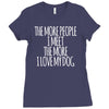 the more people i meet the more i love my dog Ladies Fitted T-Shirt