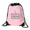 one by one penguins stealing Drawstring Bags