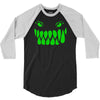 fun monster face, eat, beast, 3/4 Sleeve Shirt