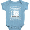 vintage made in 1958 perfectly aged a living legend Baby Bodysuit