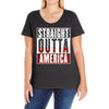 straight outta america Ladies Curvy T-Shirt