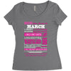 quens are born in march Women's Triblend Scoop T-shirt