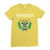 reindeer christmas Ladies Fitted T-Shirt