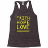 faith, hope and love Racerback Tank