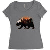 Bear Adventure With Roses Women's Triblend Scoop T-shirt