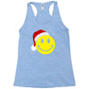 smiley face wears santa hat merry christmas Racerback Tank