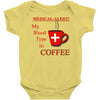 coffee lovers medical alert Baby Onesie