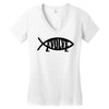 evolve t shirt small funny evolution science atheist darwin atheism fi Women's V-Neck T-Shirt