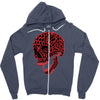 geometric skull Zipper Hoodie