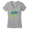 i bleed blue and green Women's V-Neck T-Shirt