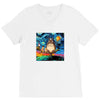 Totoro Van Gogh Parody V-Neck Tee
