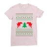 ugly sweater dinosour Ladies Fitted T-Shirt