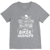 You Cant Scare Me I am Biker Grandpa V-Neck Tee