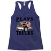plays with trucks family matching Racerback Tank