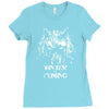 wolfs winter Ladies Fitted T-Shirt