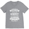 Super Cool Grammy Of A Freaking Awesome Grandson V-Neck Tee