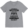 Super Cool Pops Of A Freaking Awesome Granddaughter V-Neck Tee