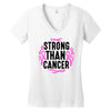 strong than cancer Women's V-Neck T-Shirt