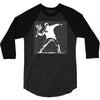 with banksy flower bomb print 3/4 Sleeve Shirt