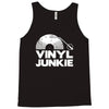 vinyl junkie white logo Tank Top
