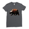 Bear Adventure With Roses Ladies Fitted T-Shirt